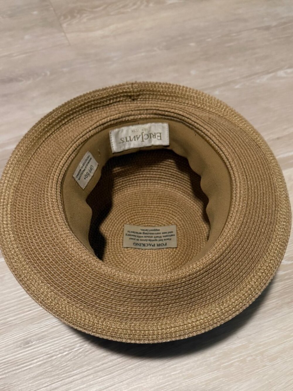 Eric Javits Straw Fedora with Cream Band - Picture 5 of 7